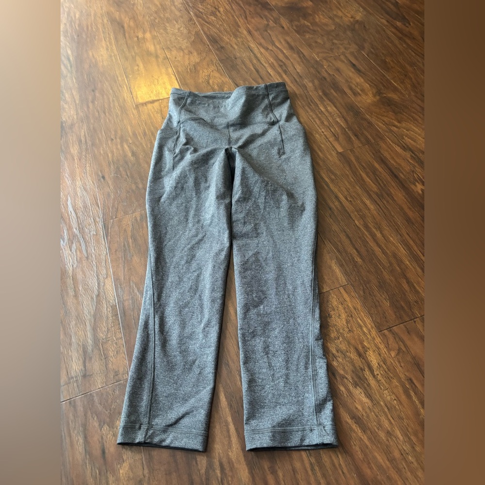 Lululemon Swift Speed High Rise Crop 21" Heathered Black Size 4 - Picture 2 of 5